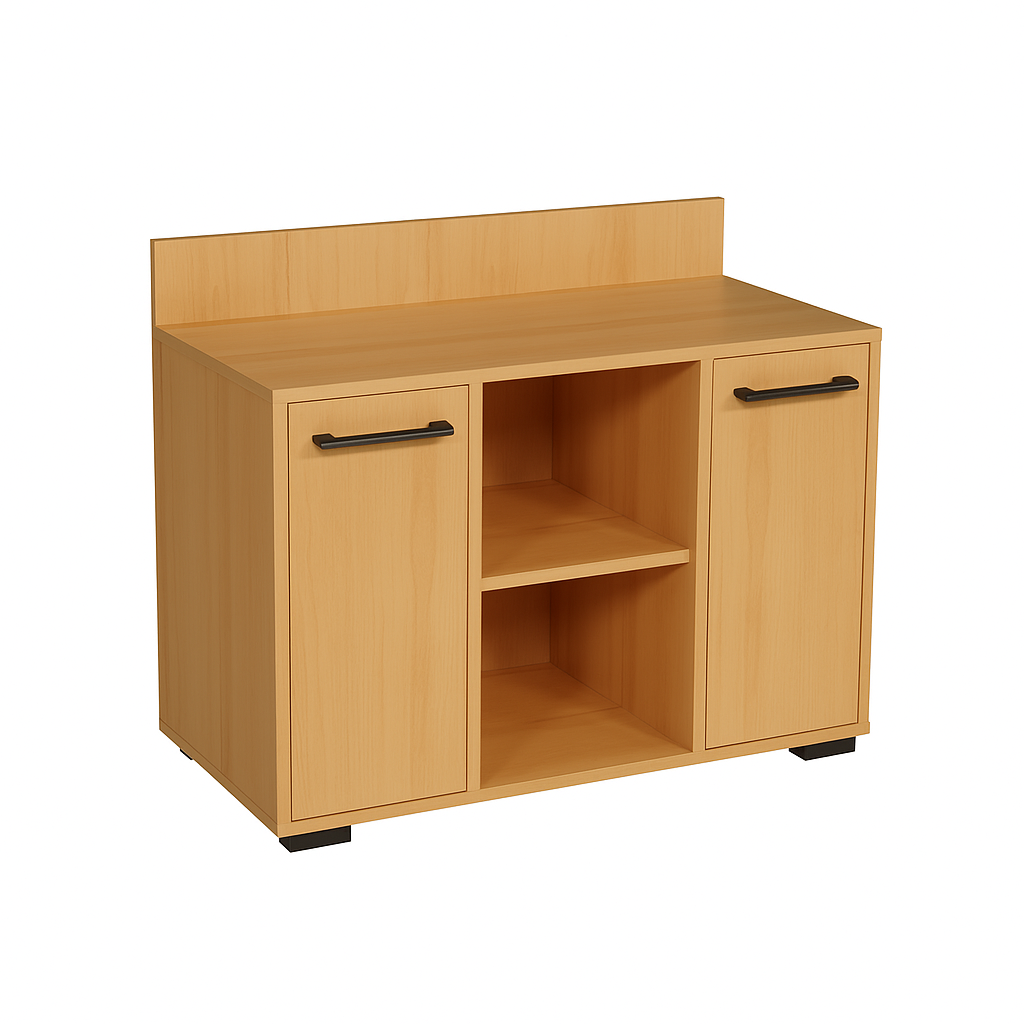 Тумба комбінована з дверцятами, напівзакрита з полицями, ЛЕЛЕКА, 900х450х730 мм.